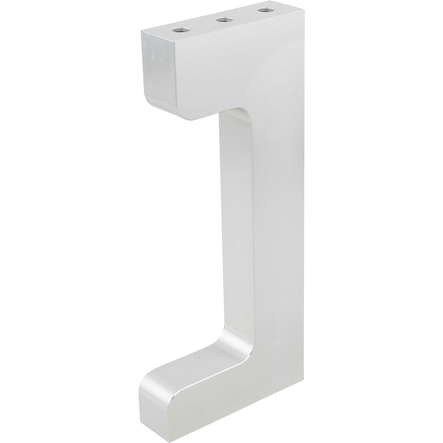 Grey 8oz hard anodized aluminum machined seamer leg on white background.