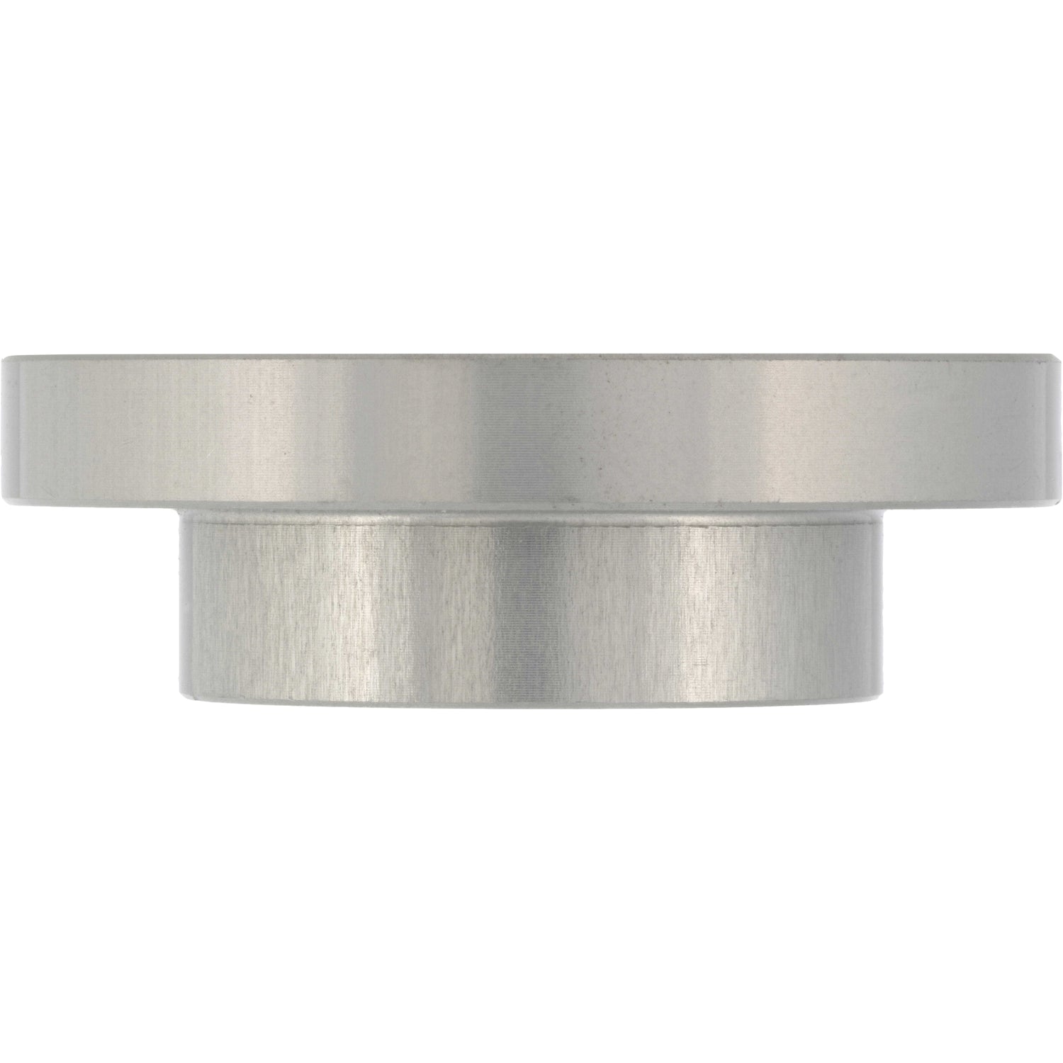 Two tiered hard anodized aluminum disk spacer for swing arms on white background.