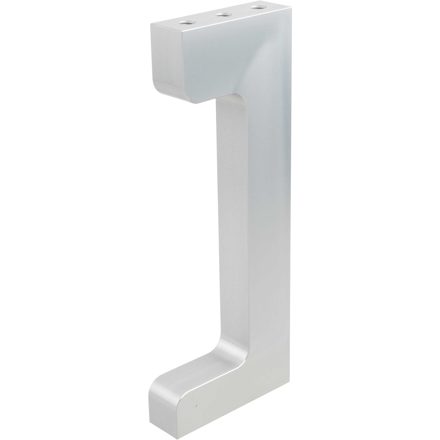 Grey 12oz hard anodized aluminum machined seamer leg on white background.