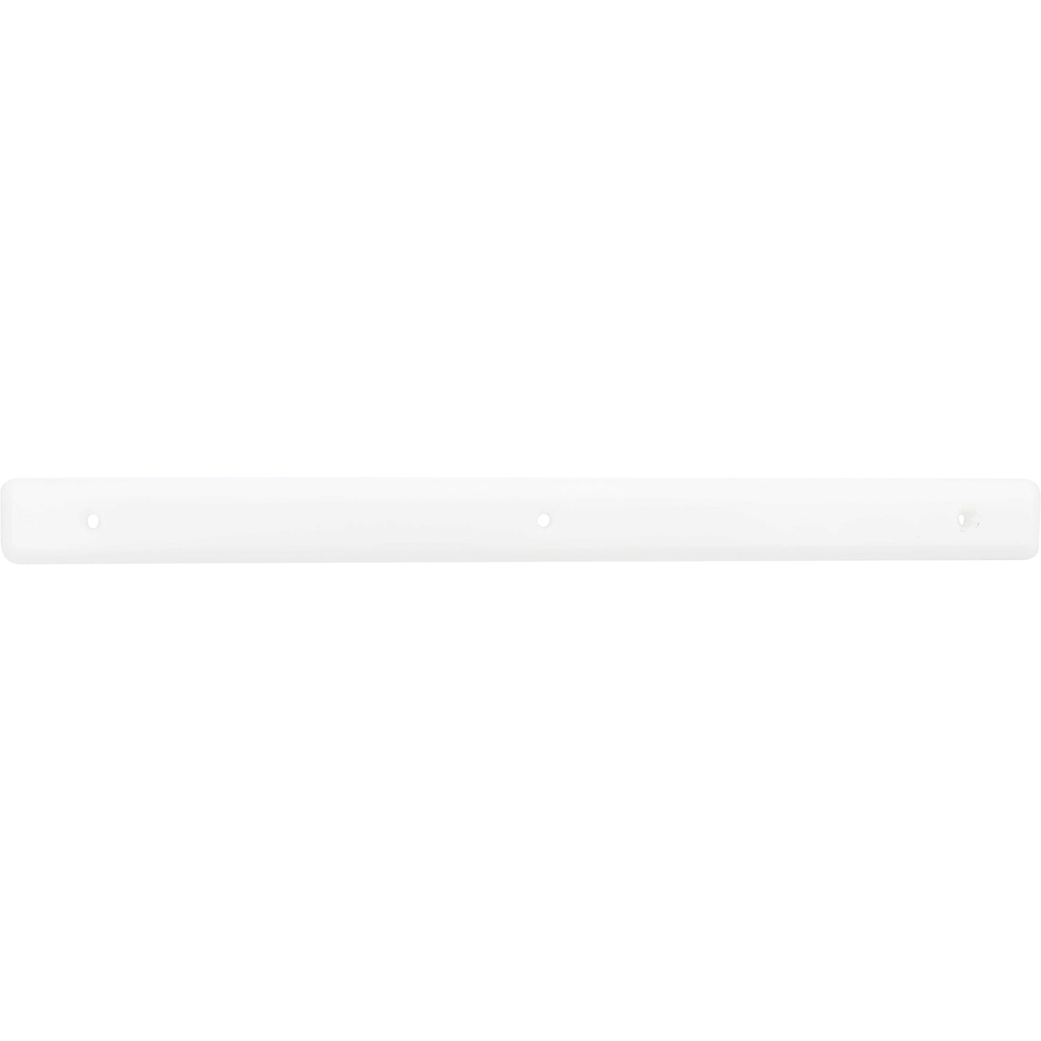 White rectangular HDPE plastic rail with three drilled mounting holes shown on white background.
