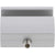 Grey hard anodized aluminum mounting bracket with threaded stainless steel set screw on white background.