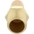 Brass cone shapped porous metal filter-muffler with 3/8 NPT threads on white background. 