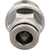 Nickel-Plated push-in fitting with push collar and threads. Part shown on white background.