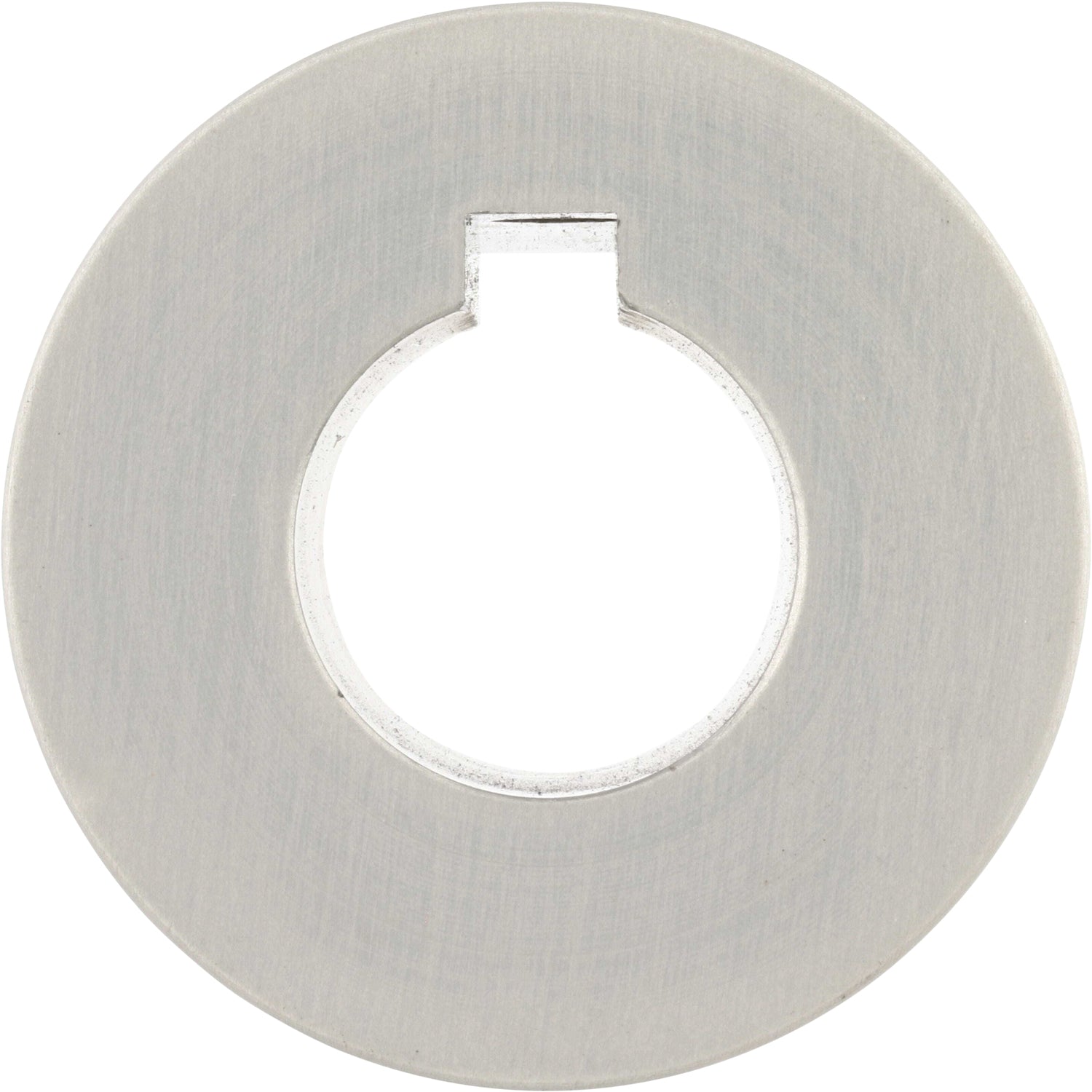 Hard anodized aluminum motor coupler on white background. 