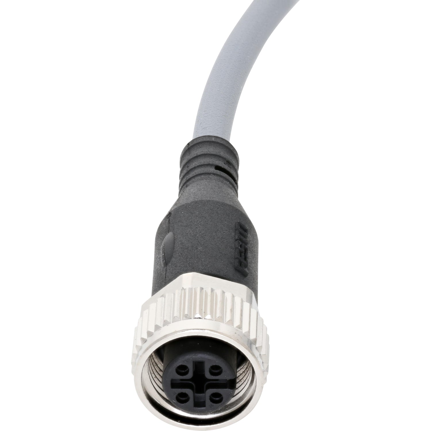 .5 meter grey connecting cable with female molded end. Cable shown on white background.