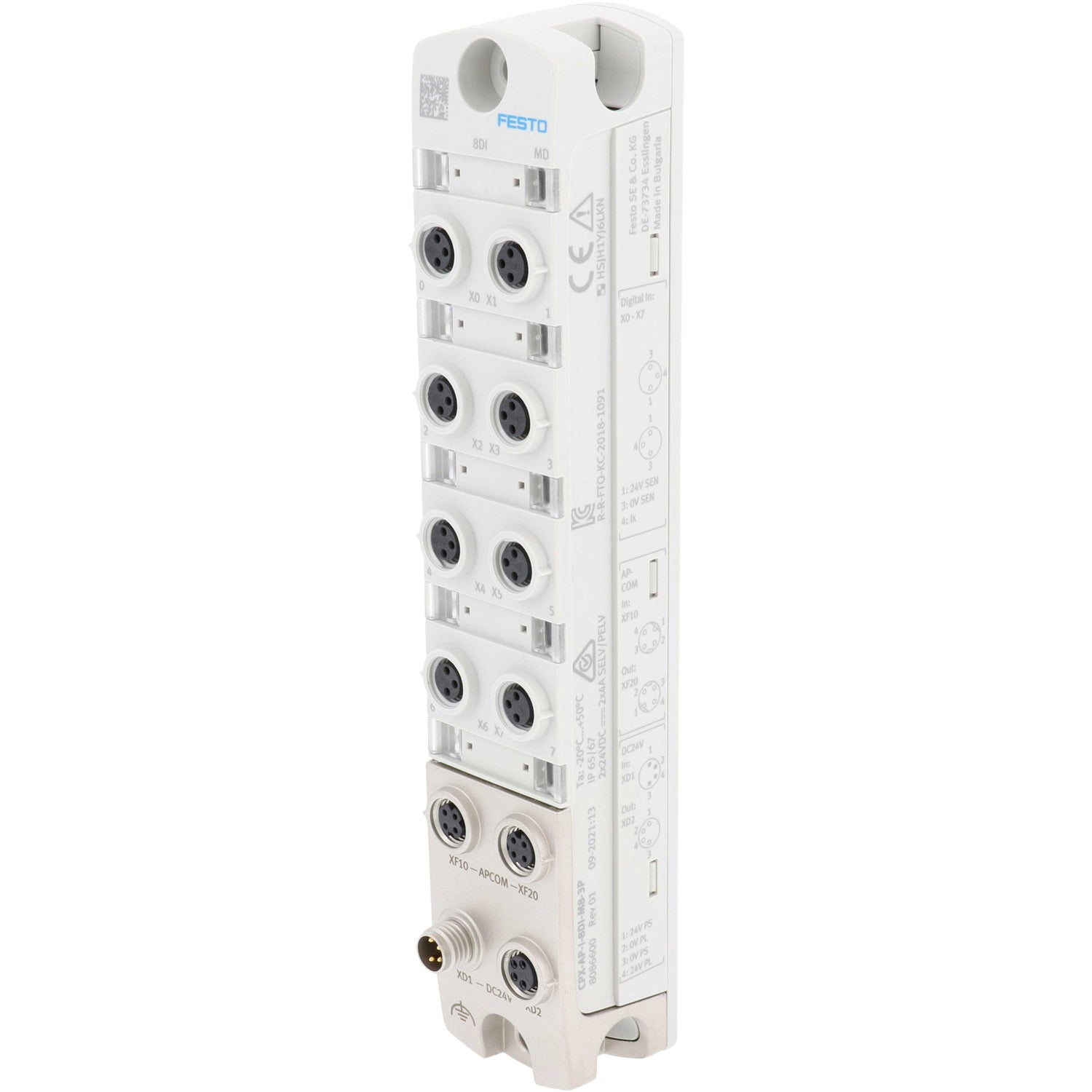 white digital input module on white background.