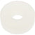 Off white, disk shaped rubber seal with hole in center on white background. P0-00152