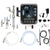 An assortment of Bubble Butler parts shown on a white background that include pipe fittings and fasteners, tubing, temp sensors, solenoids and plug adapters.