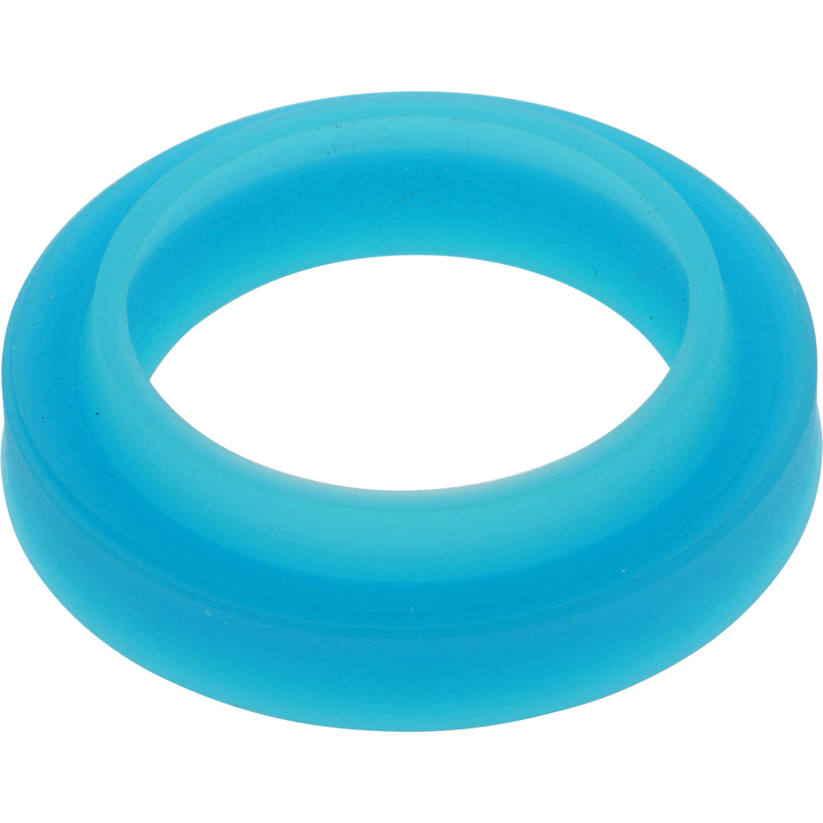 Bright Blue, 3/4 inch Polyurethane Rubber Rod-Sealing Wiper on white background.