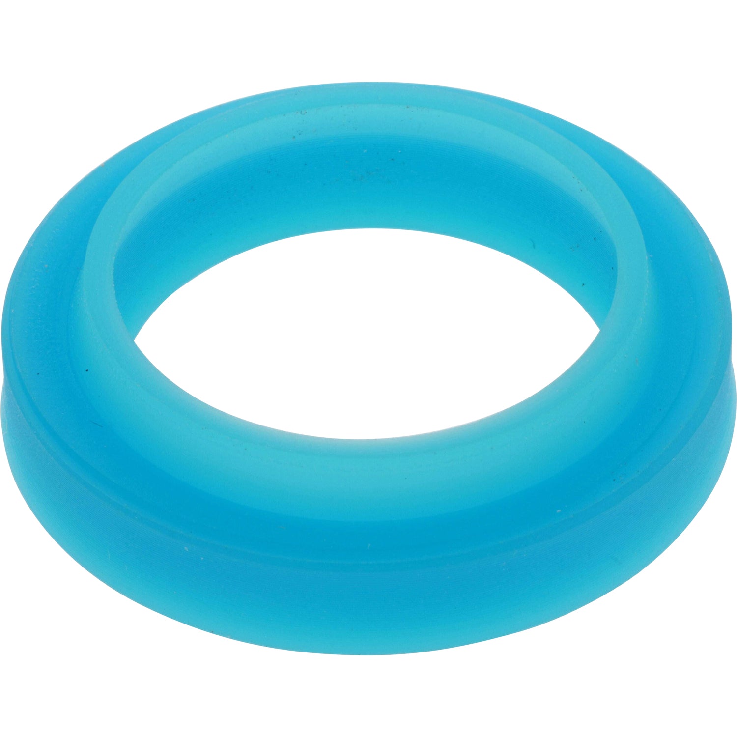 Bright Blue, 3/4 inch Polyurethane Rubber Rod-Sealing Wiper on white background.