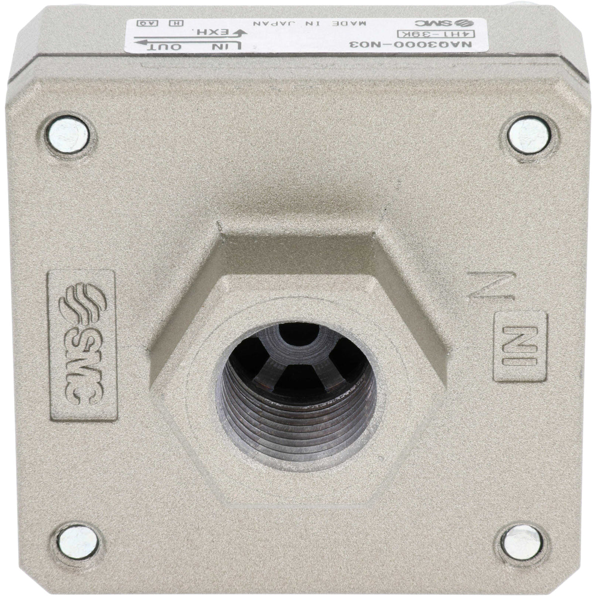 Quick exhaust valve with one threaded 3/8 inch NPT port on white background.