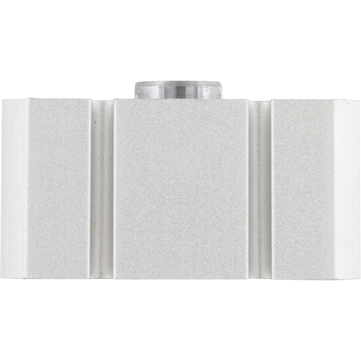 Aluminum square shaped pancake cylinder on white background.