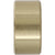 Brass cylindrical part with through hole on white background.