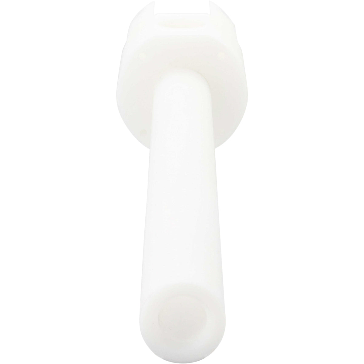 White Delrin fill head on white background.