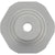 Grey hard anodized aluminum decagonal part with center through hole shown on white background.