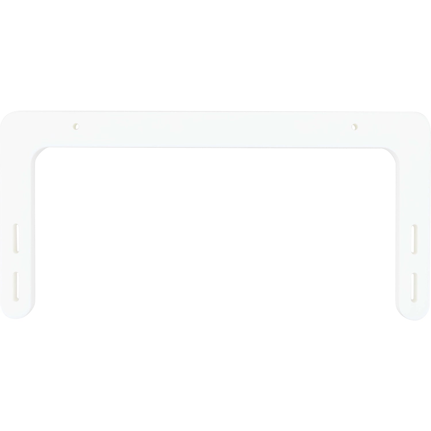 Machined white HDPE rail with holes used for mounting. Shown on white background.