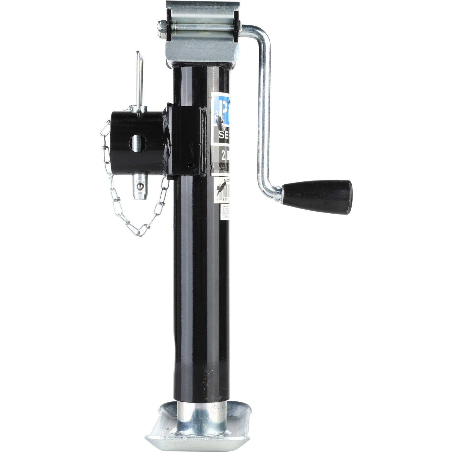 Pro Series Round Trailer Jack, Side Mount, 2,000 lbs. Lift Capacity, Side Wind, Weld-On, 10 in. Travel PS1401060303