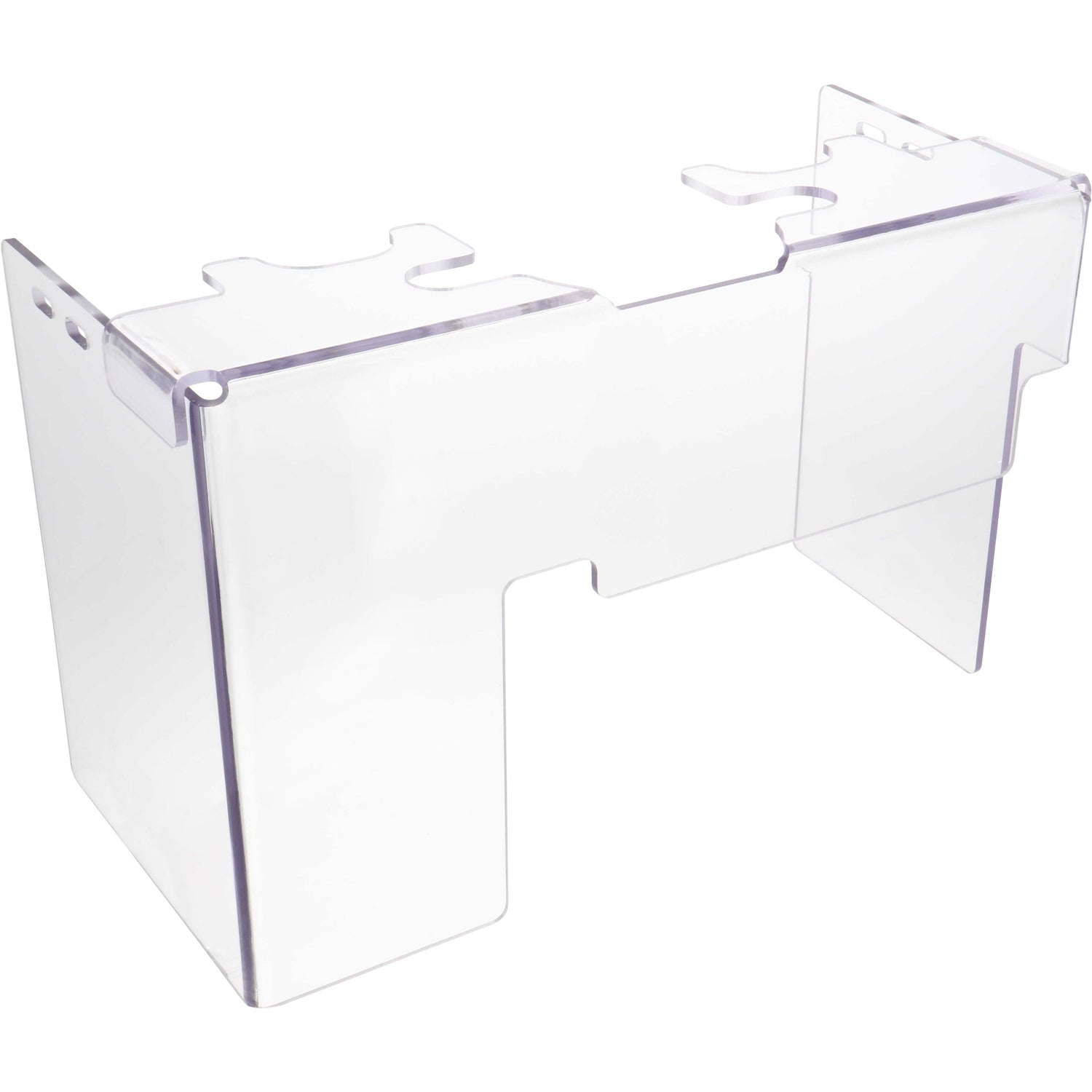 Clear bent polycarbonate guarding on a white background. S25