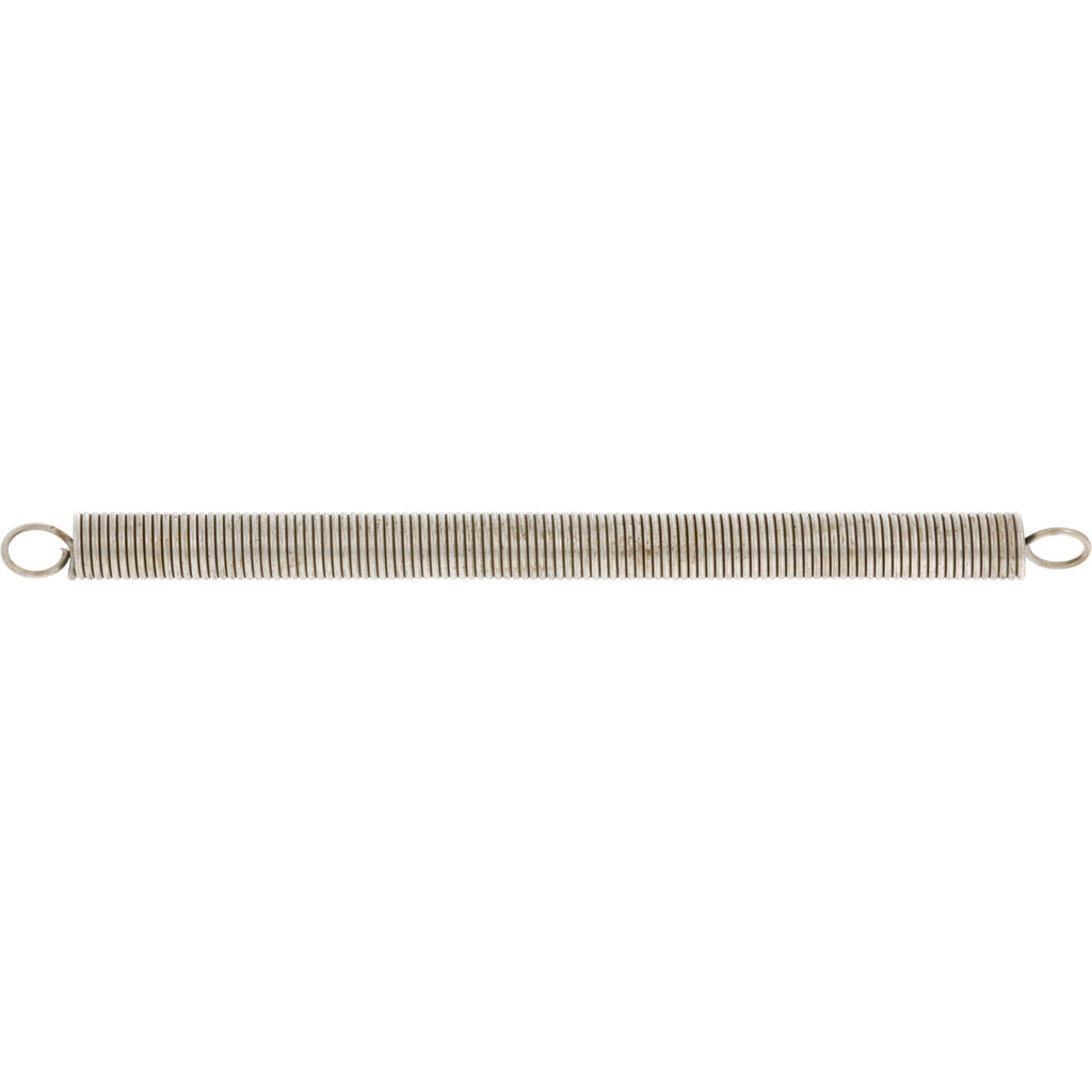 6 inch long, 302 Stainless Steel Corrosion Resistant Extension Spring with Loop Ends on white background. 94135K59