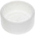 White cylindrical machined part made of Delrin plastic, shaped like a puck on white background