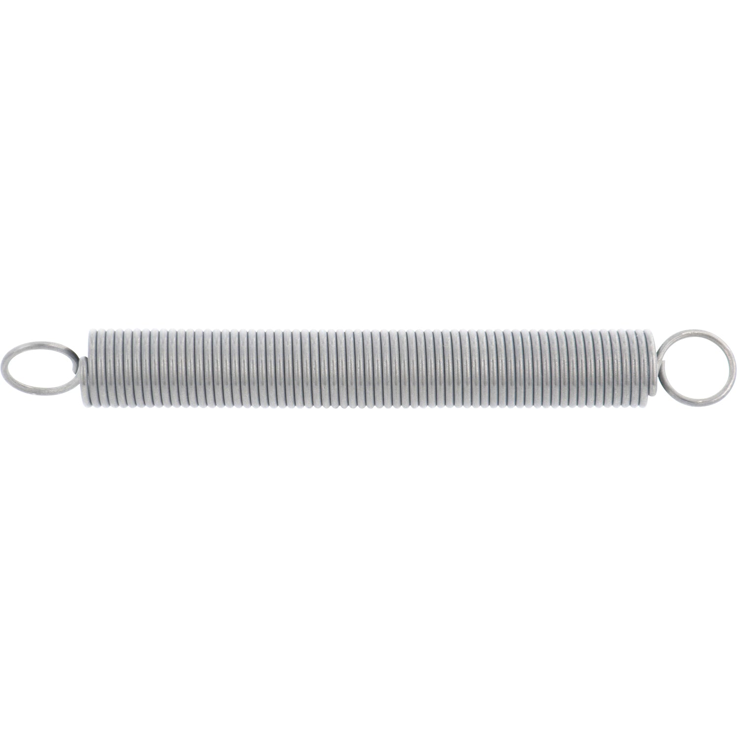 4 inch, 302 Stainless-steel extension spring with loop ends on white background. 94135K28