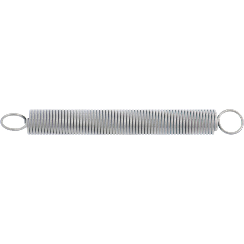 4 inch, 302 Stainless-steel extension spring with loop ends on white background. 94135K28