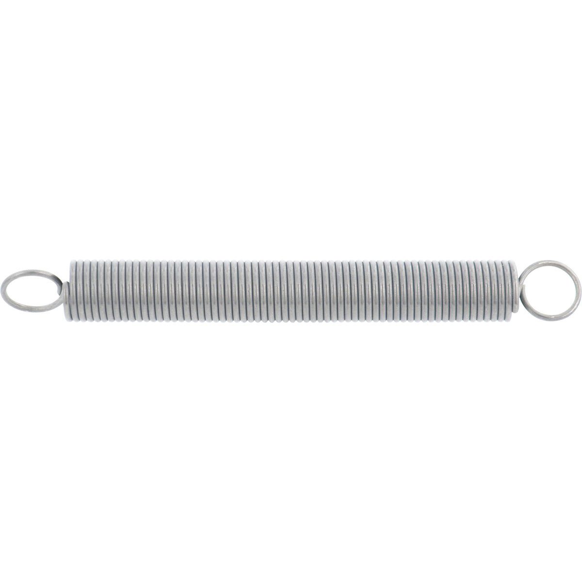 4 inch, 302 Stainless-steel extension spring with loop ends on white background. 94135K28