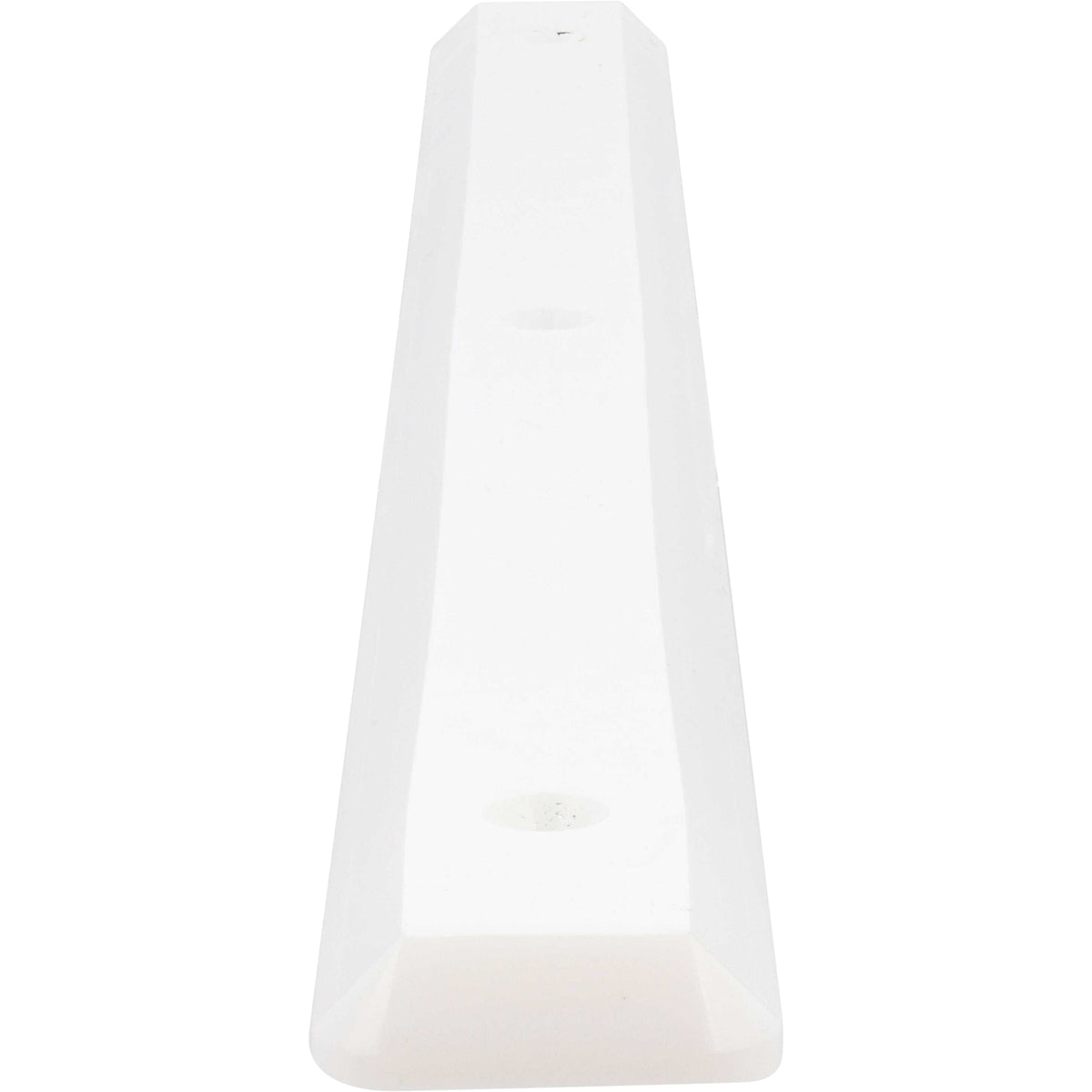 White rectangular HDPE plastic rail with three drilled mounting holes shown on white background.