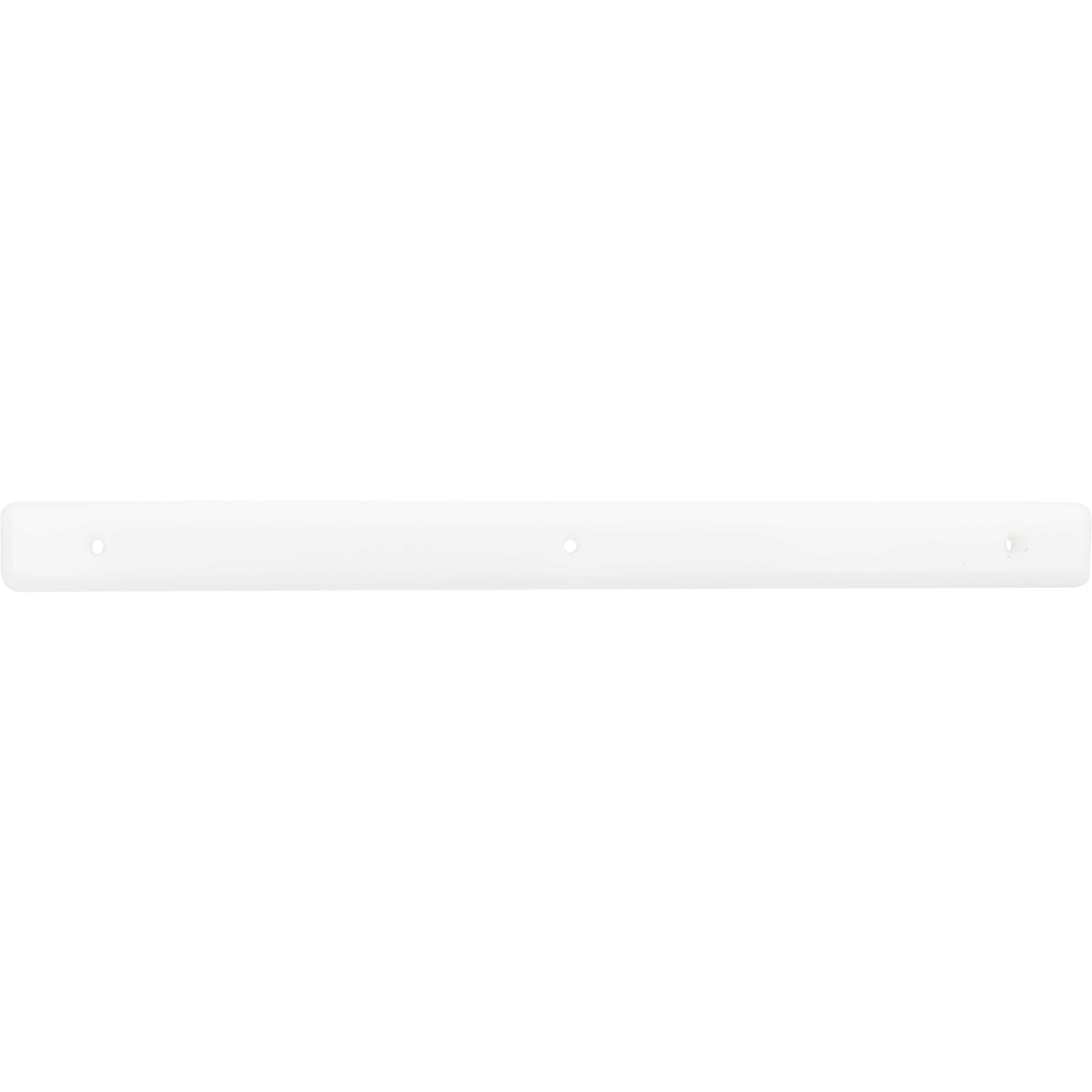 White rectangular HDPE plastic rail with three drilled mounting holes shown on white background.