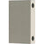 Rectangular grey hard anodized aluminum block with two through holes shown on white background. 