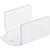 Clear bent polycarbonate guarding shown on a white background.