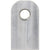 Stainless Steel Rectangular block with one rounded end and a threaded hole shown on white background. 