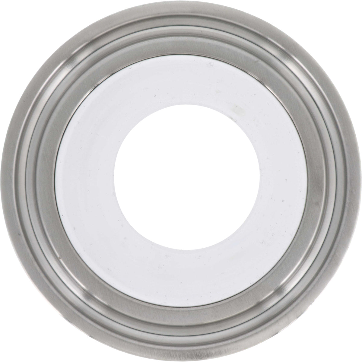 12 inch stainless steel extension tube with 1.5" tri clamp compatible ends shown on white background. 