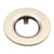 Stainless steel thrust washer with tab on white background.