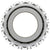 Steel tapered bearing on white background.