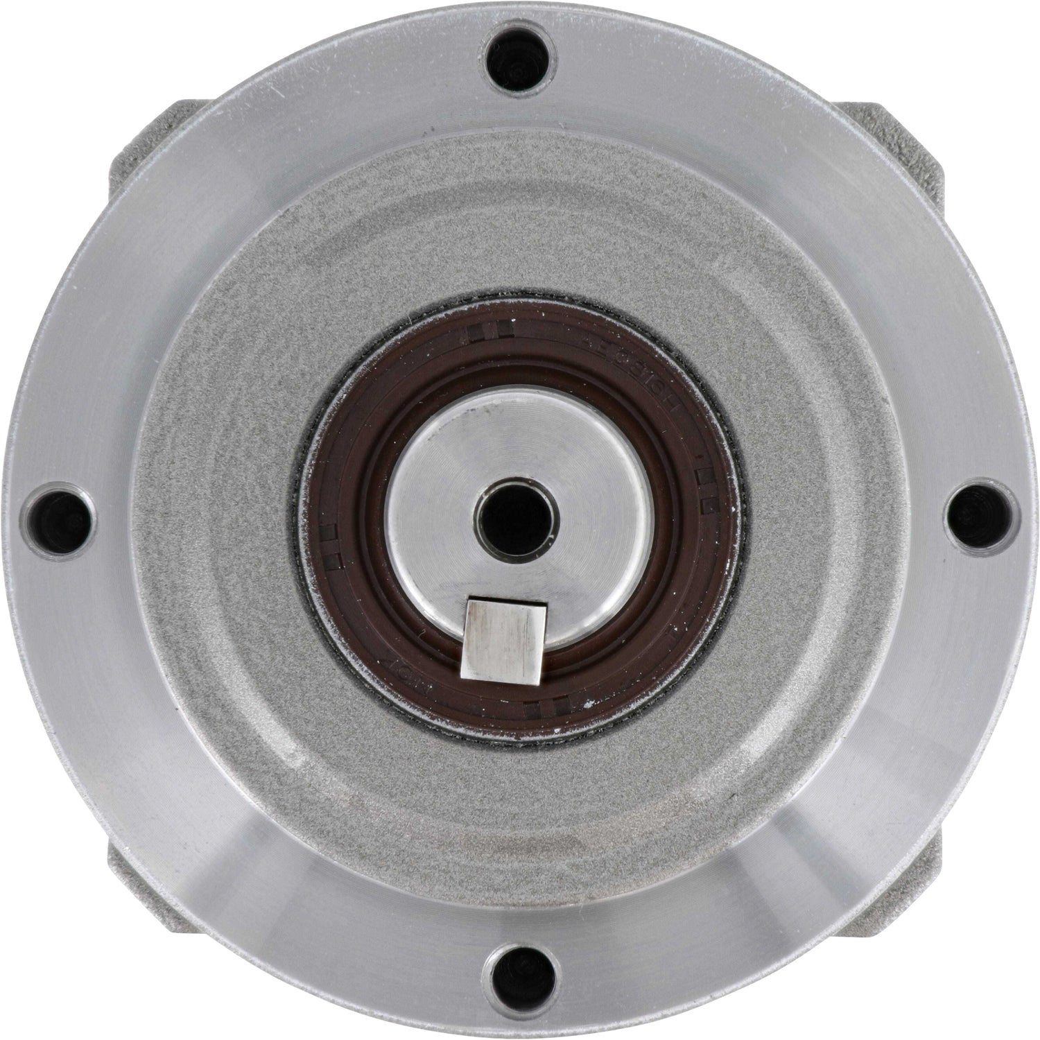 Grey gearbox on white background.
