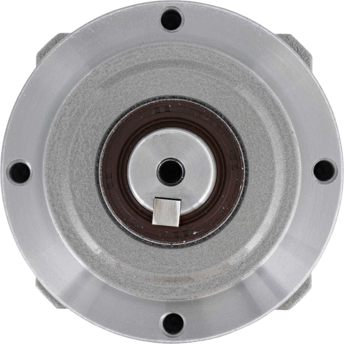Grey gearbox on white background.